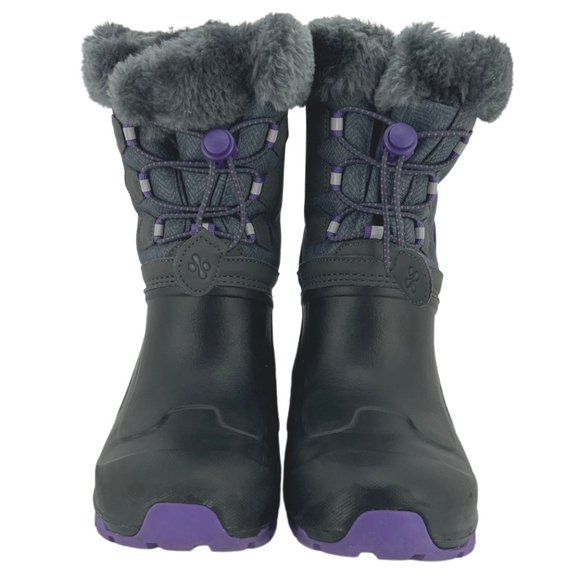 XMTN | Girl's Winter Boots | Purple & Grey | Size 2 - Picture 2 of 6